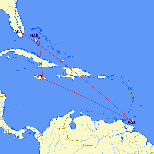 Wild Routing I Almost Took From Miami To Nassau: 184 Miles Vs. 3,264 Miles